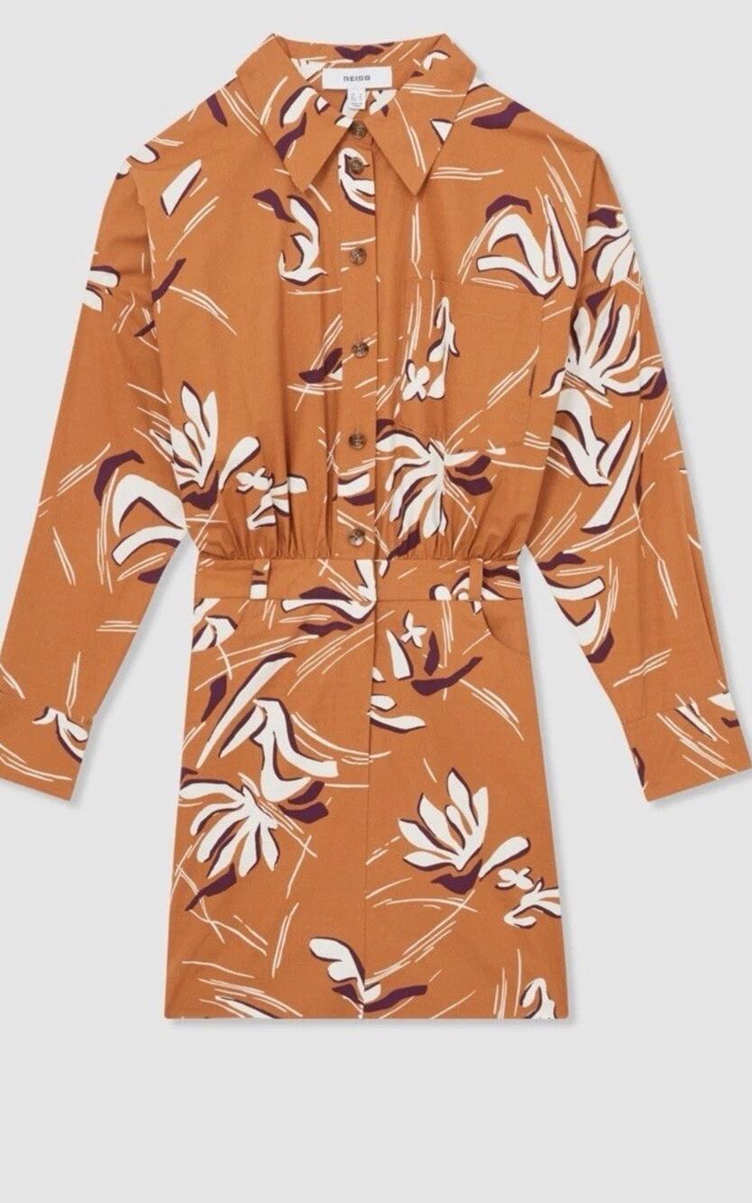 NWT $285 Reiss dress Valia Floral Print mini-dress Size 4